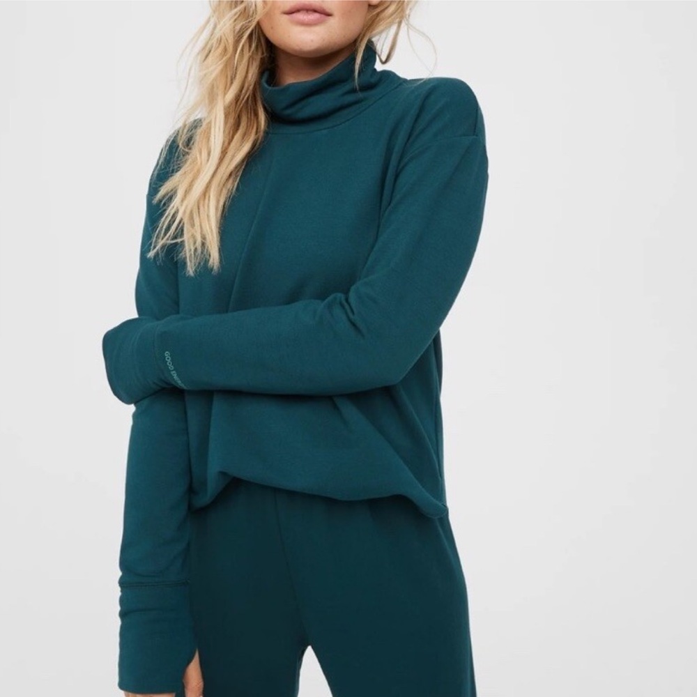 Offline by Aerie/ Teal Cowl Neck Fleece Sweater- Size S